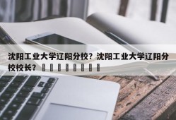 沈阳工业大学辽阳分校？沈阳工业大学辽阳分校校长？								