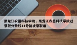 黑龙江农垦科技学院，黑龙江农垦科技学院过录取分数线11分能被录取嘛