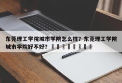 东莞理工学院城市学院怎么样？东莞理工学院城市学院好不好？								