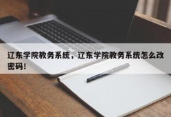 辽东学院教务系统，辽东学院教务系统怎么改密码！