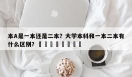 本A是一本还是二本？大学本科和一本二本有什么区别？								